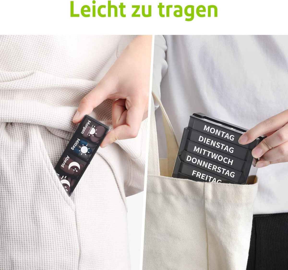 Opret Tablettenbox 7 Tage Pillendose Medikamentenbox 4 Fächer