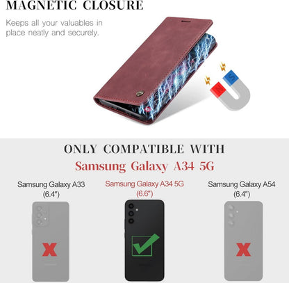 Samsung Galaxy A34 5G Handyhülle - Premium Leder Flip Cover