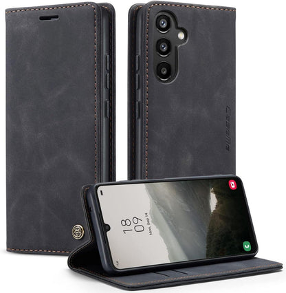 Handyhülle Samsung Galaxy A34 5G Premium Leder Schwarz