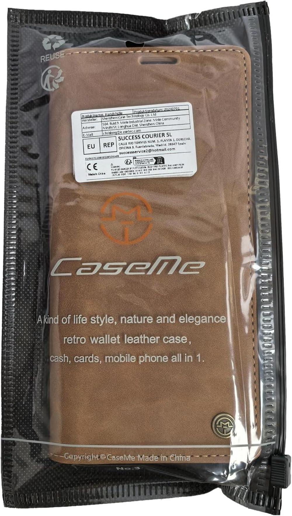 Samsung Galaxy A34 5G Hülle - Premium Leder Flip Case Braun