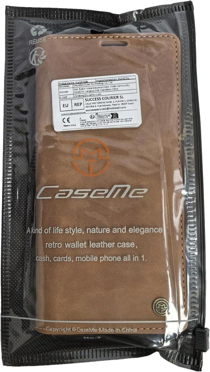 Samsung Galaxy A34 5G Hülle - Premium Leder Flip Case Braun