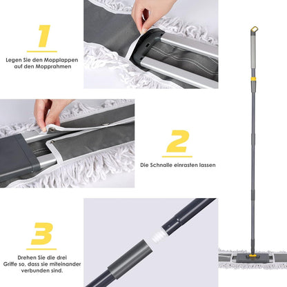 Bodenwischer 90cm breit 360° Drehkopf inkl. 1 Baumwollpad 2