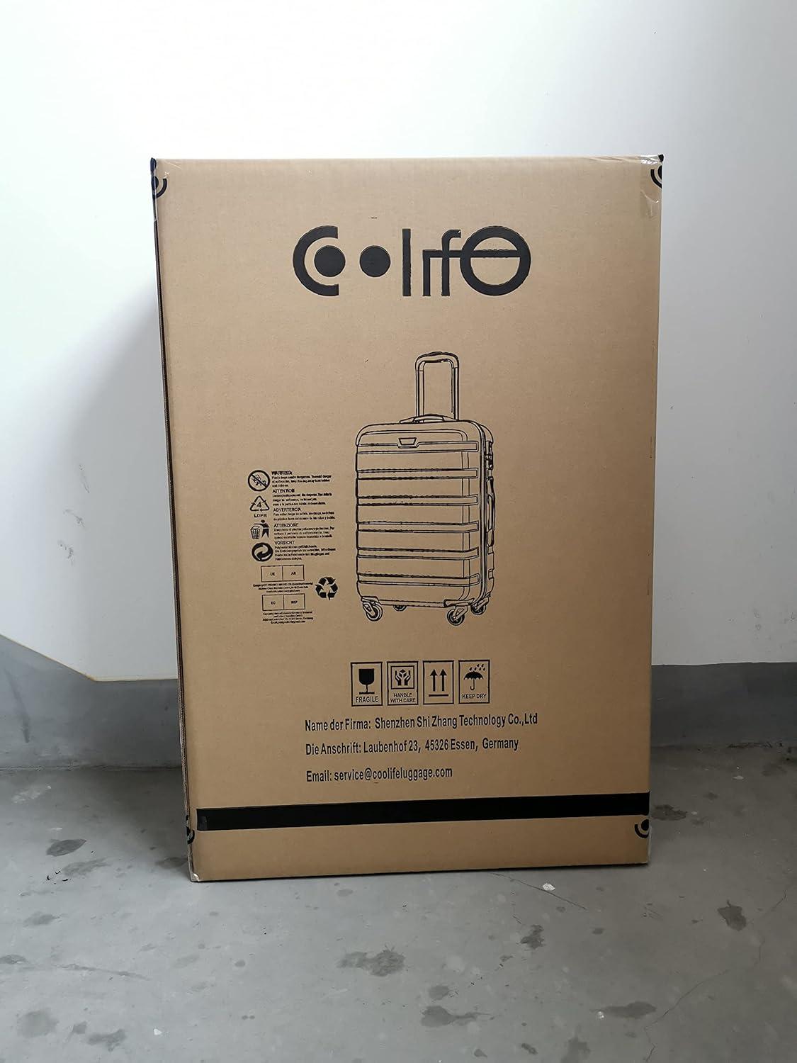 COOLIFE Hartschalen-Koffer Set mit TSA-Schloss, Zitronengelb