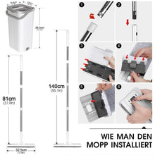 Wischmopp Set mit Eimer und 10 Mikrofaser Wischpads