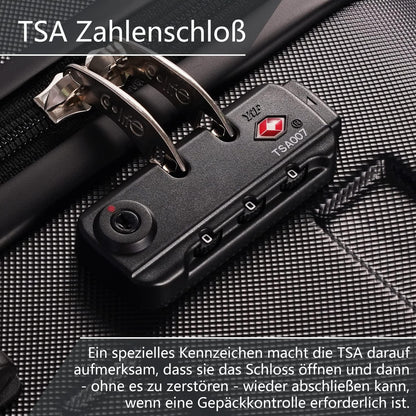 Premium Hartschalenkoffer Helles Silber 4-Rollen Handgepäck TSA-Schloss