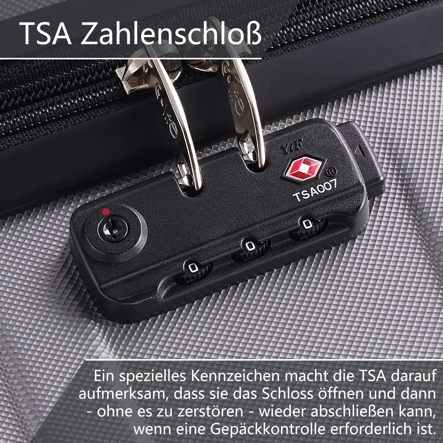 COOLIFE Hartschalen-Koffer Set ABS Material TSA-Schloss 4 Rollen Graulila