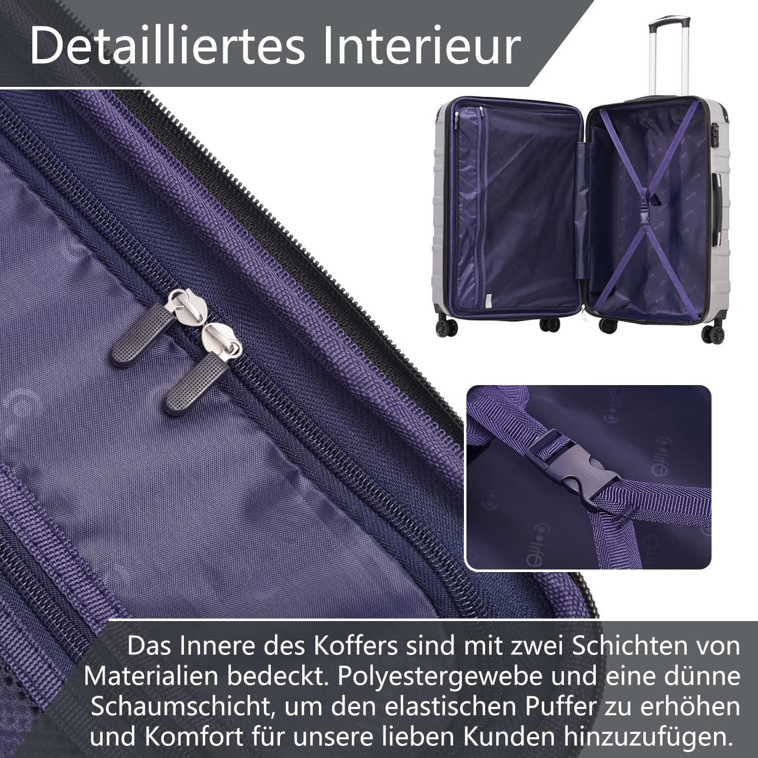 Hartschalen-Koffer Rollkoffer Reisekoffer TSA-Schloss 4 Rollen Spinell