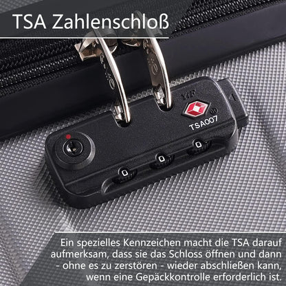 COOLIFE Hartschalen-Koffer Navy Blau 4 Rollen Erweiterbar 93L ABS TSA-Schloss