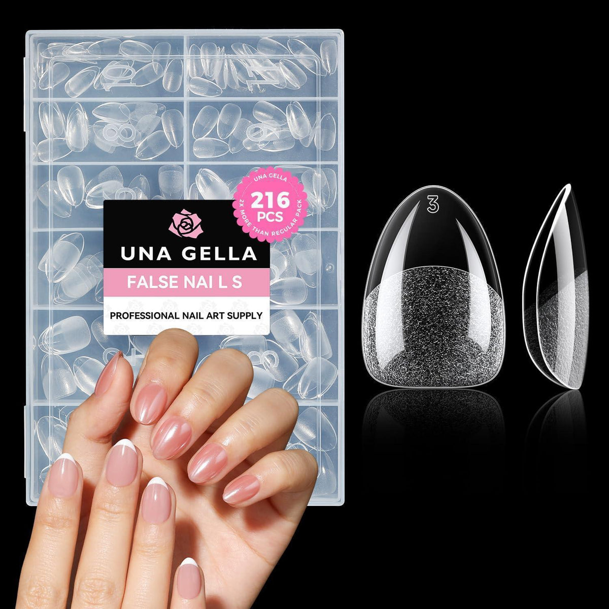 Kurze Mandel Nagelspitzen 216 Stück – Voll Deckend & DIY-Ready