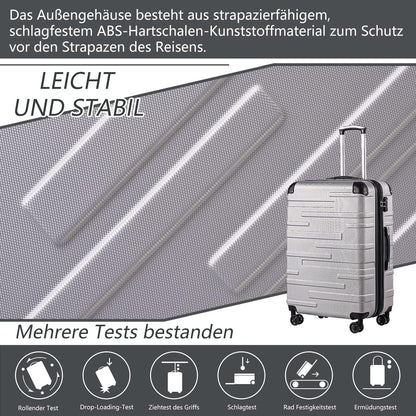 Hartschalen-Koffer Rollkoffer ABS TSA-Schloss 4 Rollen Türkisgrün