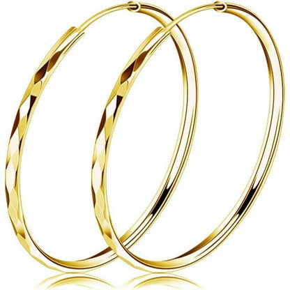 Große Silber Creolen 925 - Hoop Ring Ohrringe Damen