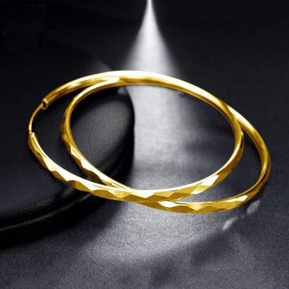 Große Silber Creolen 925 - Hoop Ring Ohrringe Damen