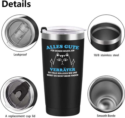 Kollegen Abschiedsgeschenk Tasse 600ml Doppelwandig Thermobecher