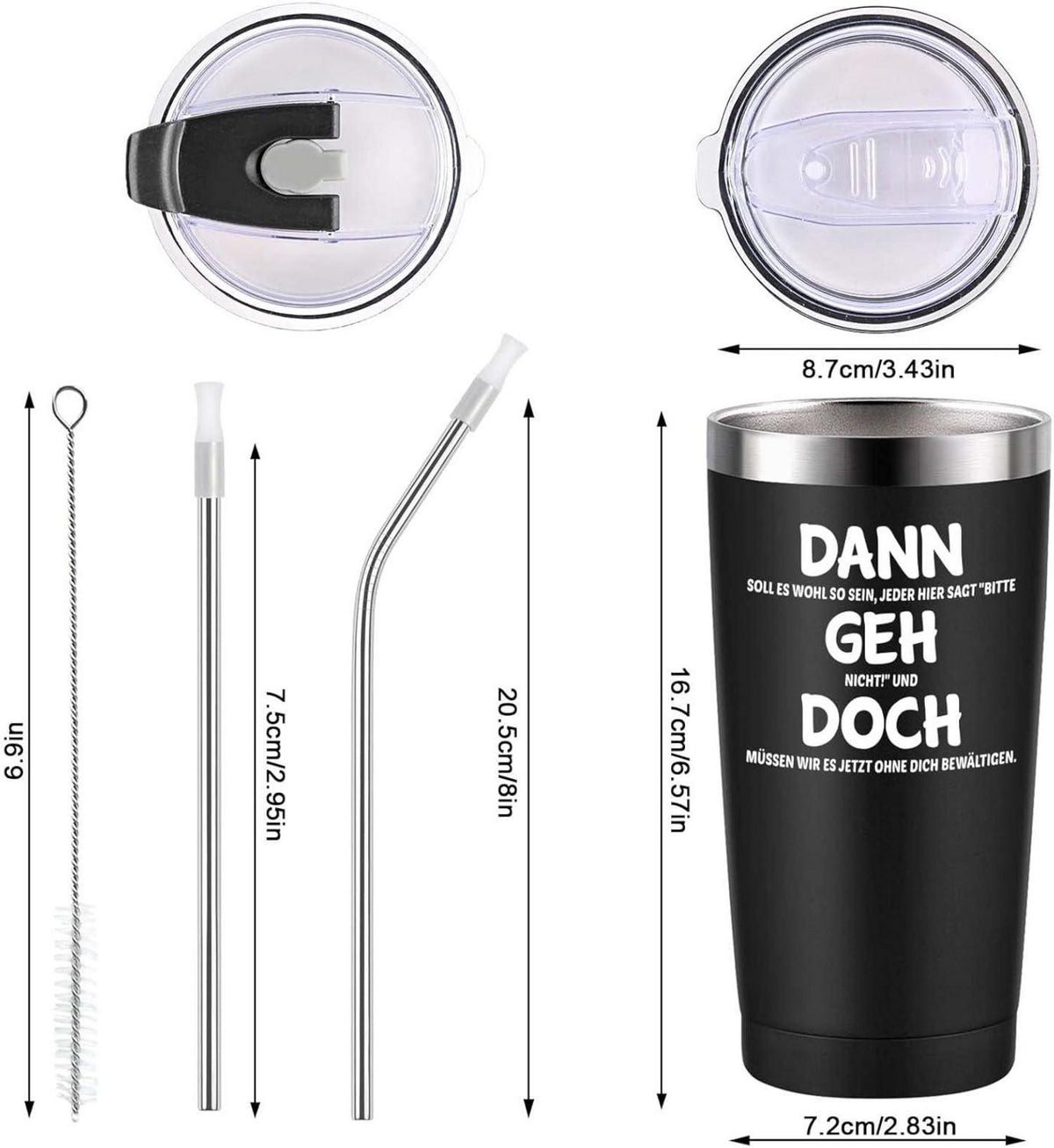 Abschiedsgeschenk Kollegen Männer 20oz 600ml Schwarz