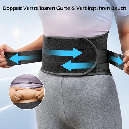 FREETOO Rückenbandage mit 5 Aufenthalten für Damen und Herren, Schwarz