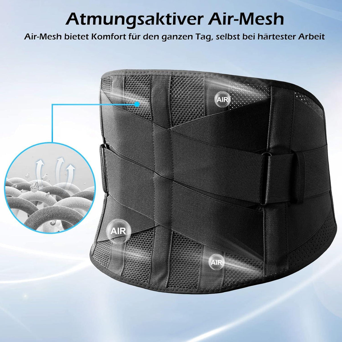 FREETOO Rückenstütze rückenbandage Damen Herren Sport Schwarz
