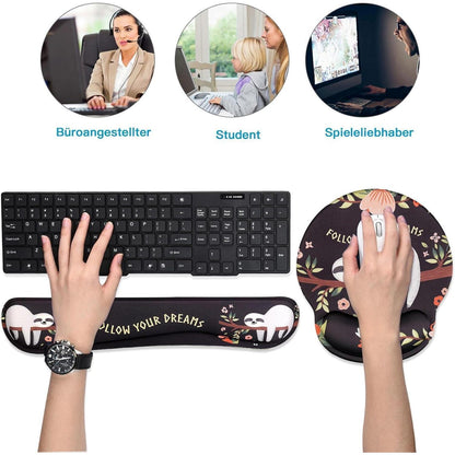 Ergonomisches Mauspad mit Handauflage, Eukalyptus Grün