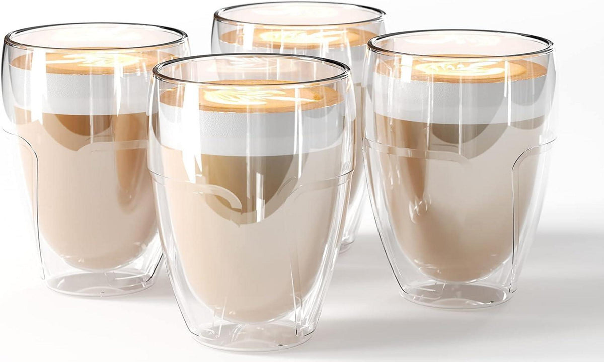 Doppelwandige Latte Macchiato Gläser aus Borosilikatglas 4er Set