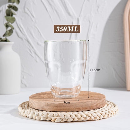 Doppelwandige Latte Macchiato Gläser Set aus Borosilikatglas 4er 350ml
