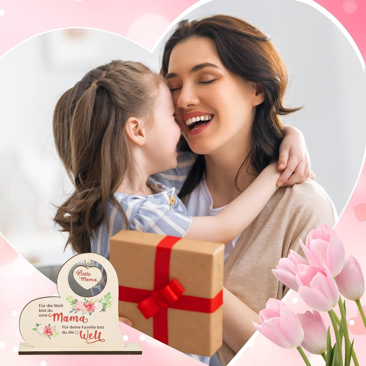 Herz Holzschild Aufsteller Beste Mama Mutter Geschenk