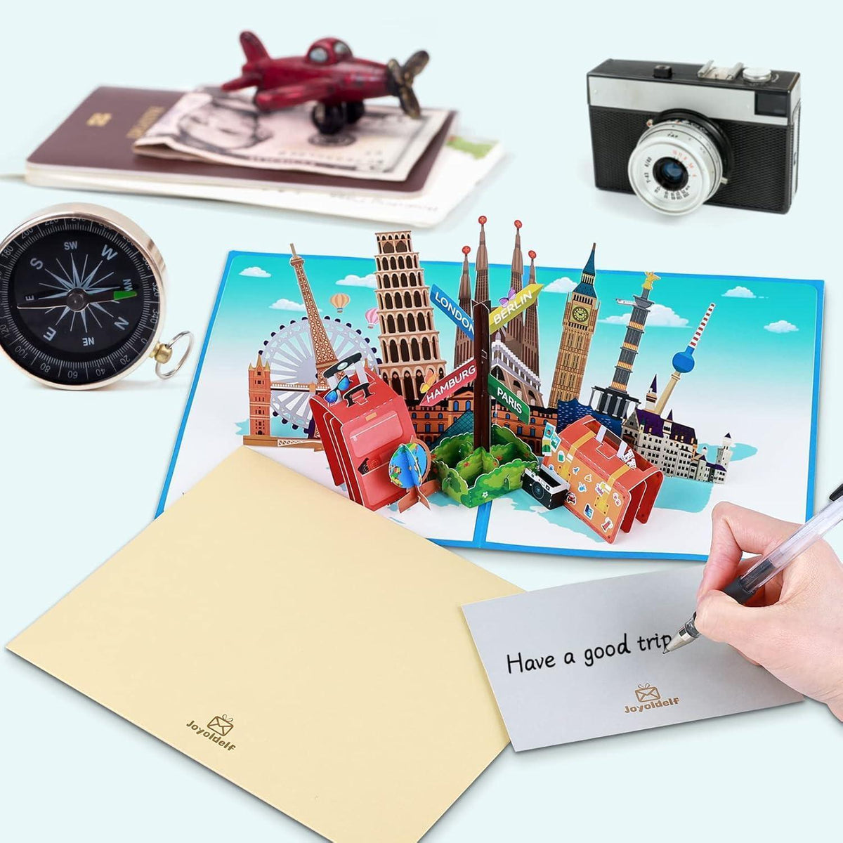 3D Reisegutschein Pop-Up Karte Urlaub Flugticket Geschenk