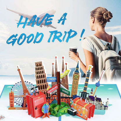 3D Reisegutschein Pop-Up Karte Urlaub Flugticket Geschenk