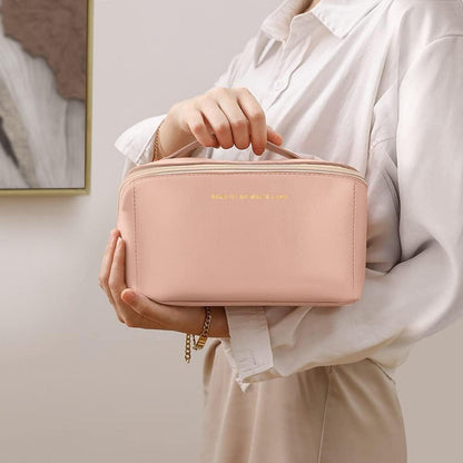 Reise Kosmetiktasche PU Leder Große Kapazität Wasserdichter Organizer