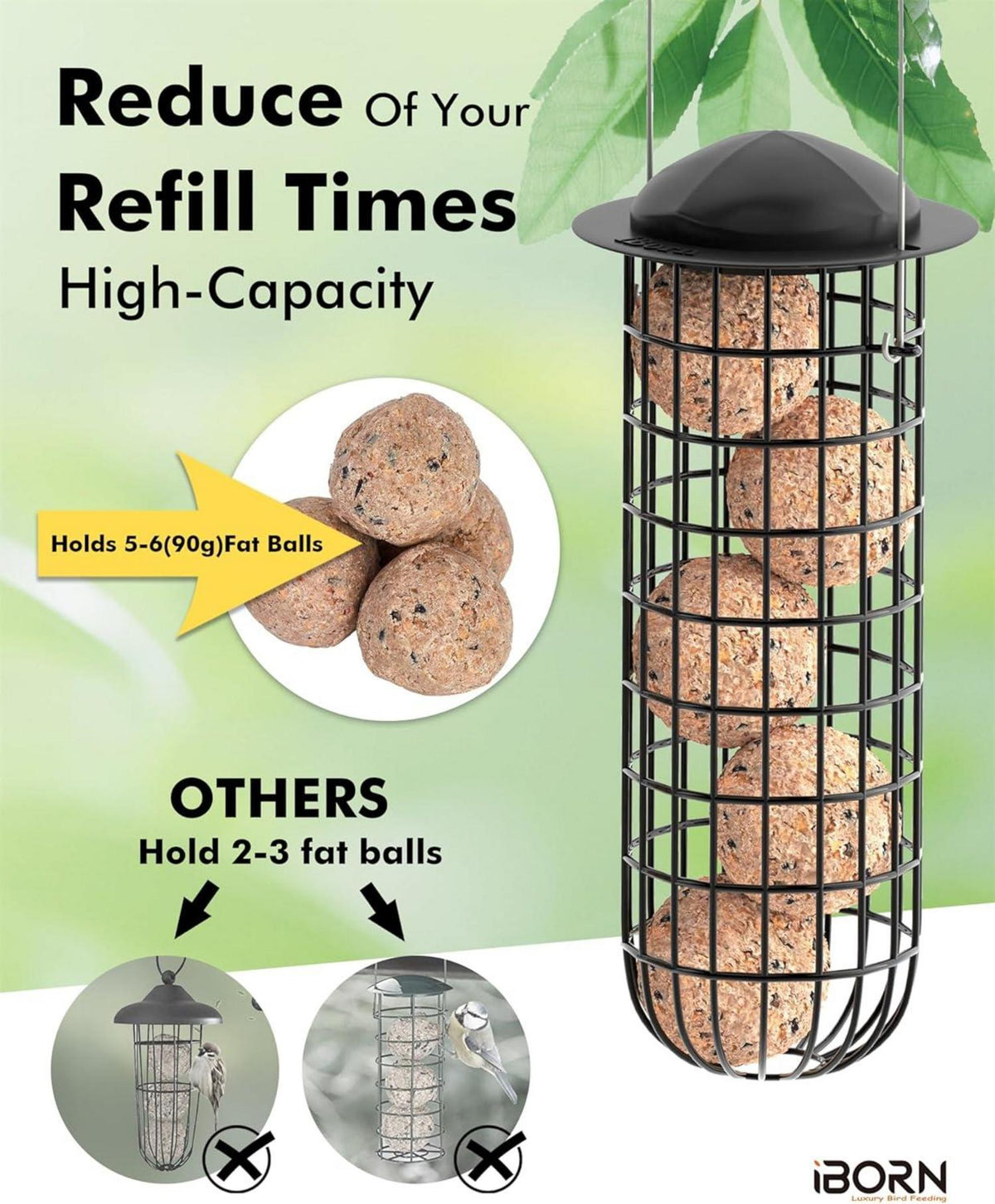 Meisenknödelhalter Metall Vogelfutterhaus für Wildvögel 26cm Schwarz