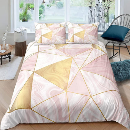 Kinder Bettwäsche Set Rosa Marmor 135x200 cm 4-teilig