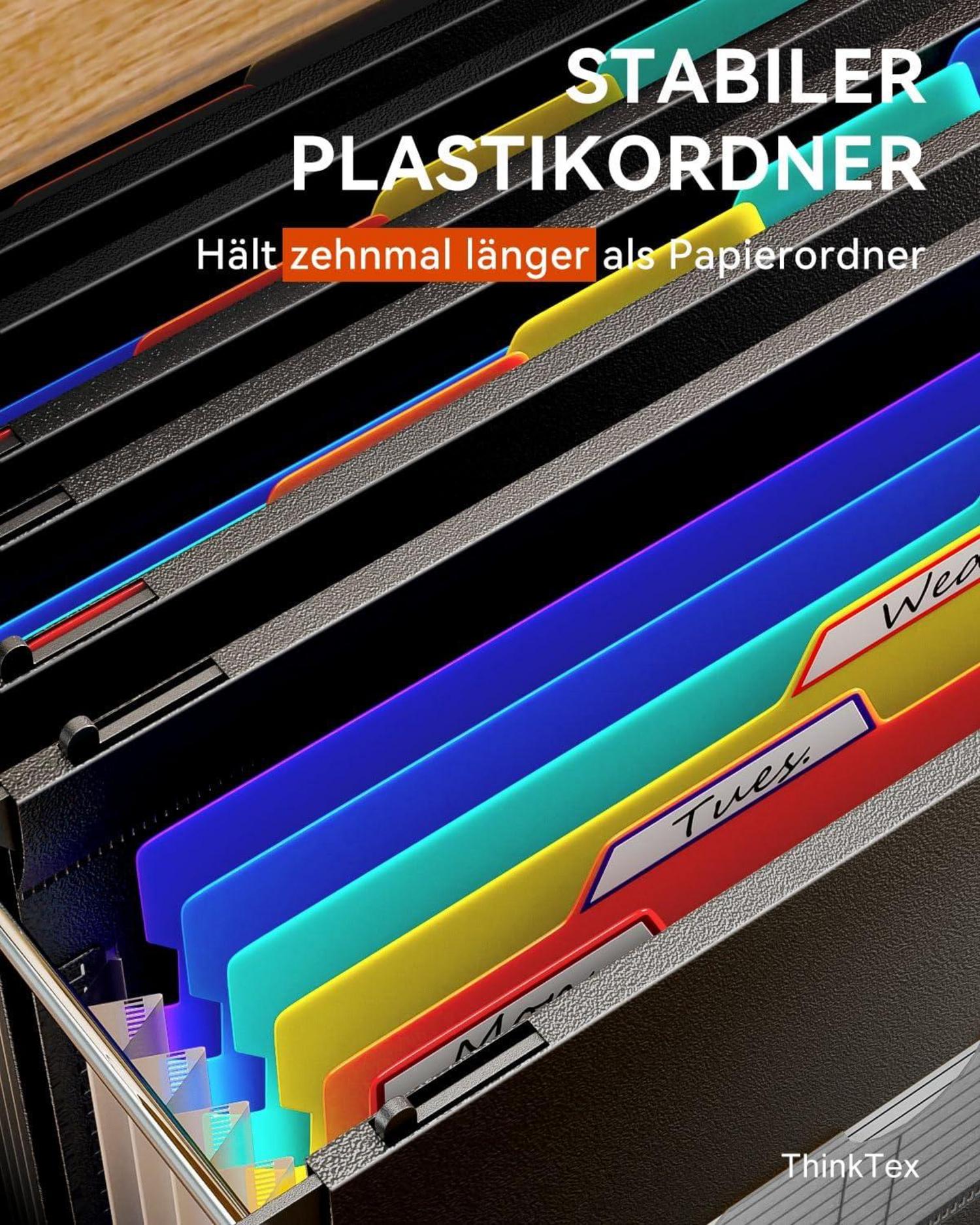 A4 Plastik Hängeregister Mappen mit Erweiterbaren Taschen