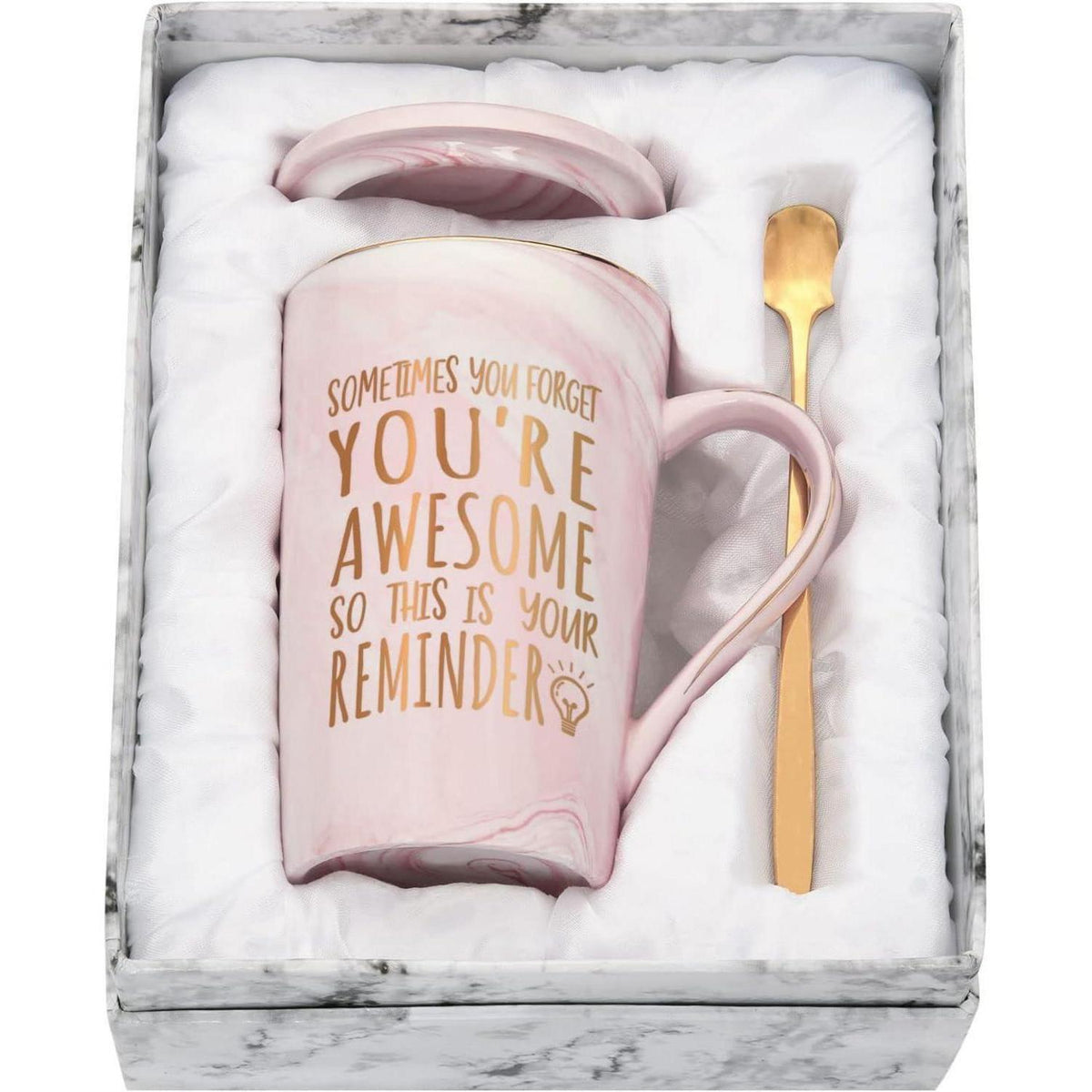 Kaffeetasse "You Are Awesome" mit Geschenkbox - Rosa 400ml