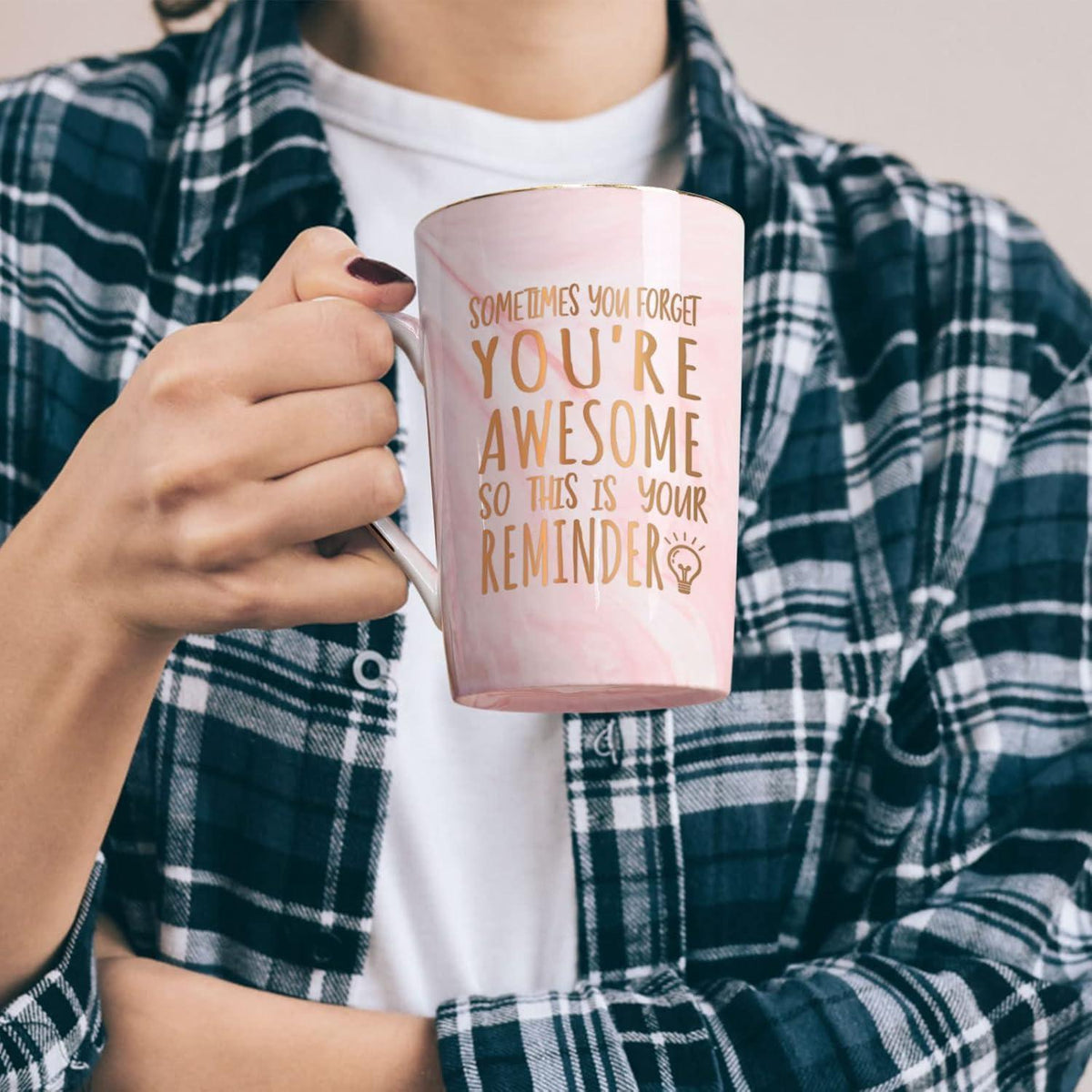 Kaffeetasse "You Are Awesome" mit Geschenkbox - Rosa 400ml