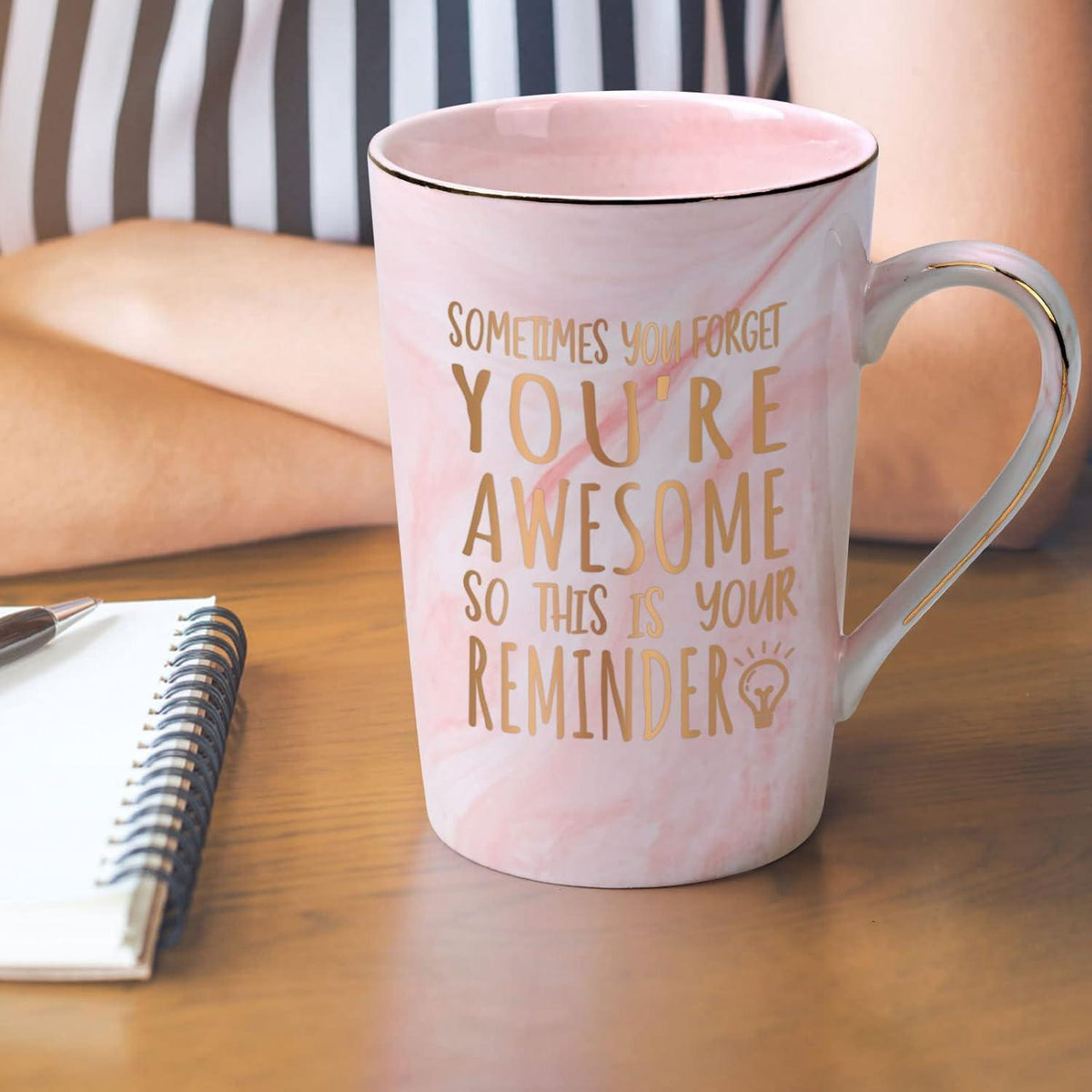 Kaffeetasse "You Are Awesome" mit Geschenkbox - Rosa 400ml