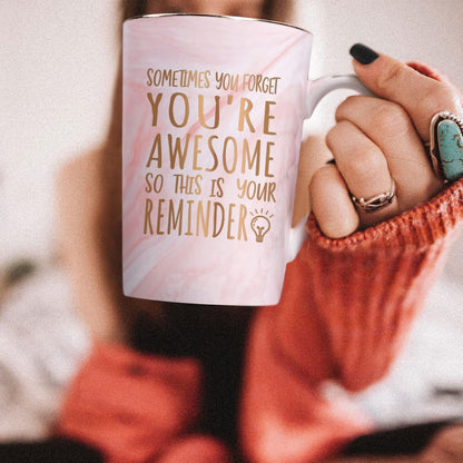 Kaffeetasse "You Are Awesome" mit Geschenkbox - Rosa 400ml