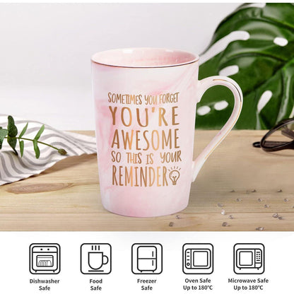 Kaffeetasse "You Are Awesome" mit Geschenkbox - Rosa 400ml