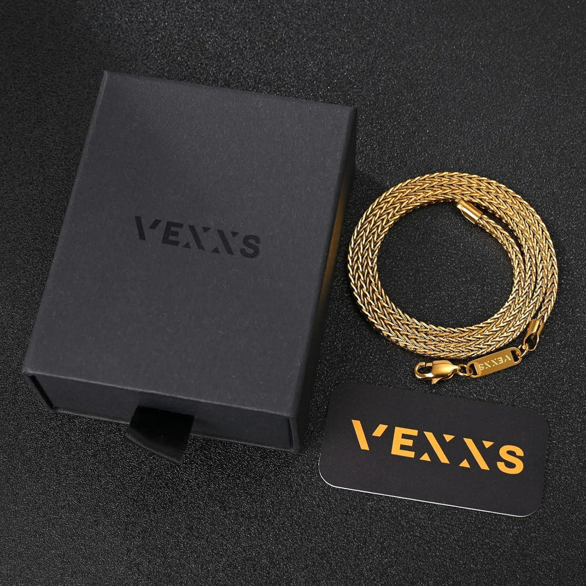 Herren 18K Gold beschichtete Edelstahl Foxtail Kette 3mm