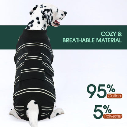 Hunde & Katzen OP-Anzug atmungsaktiv – Wundschutz & E-Halsband Alternative XL Schwarz