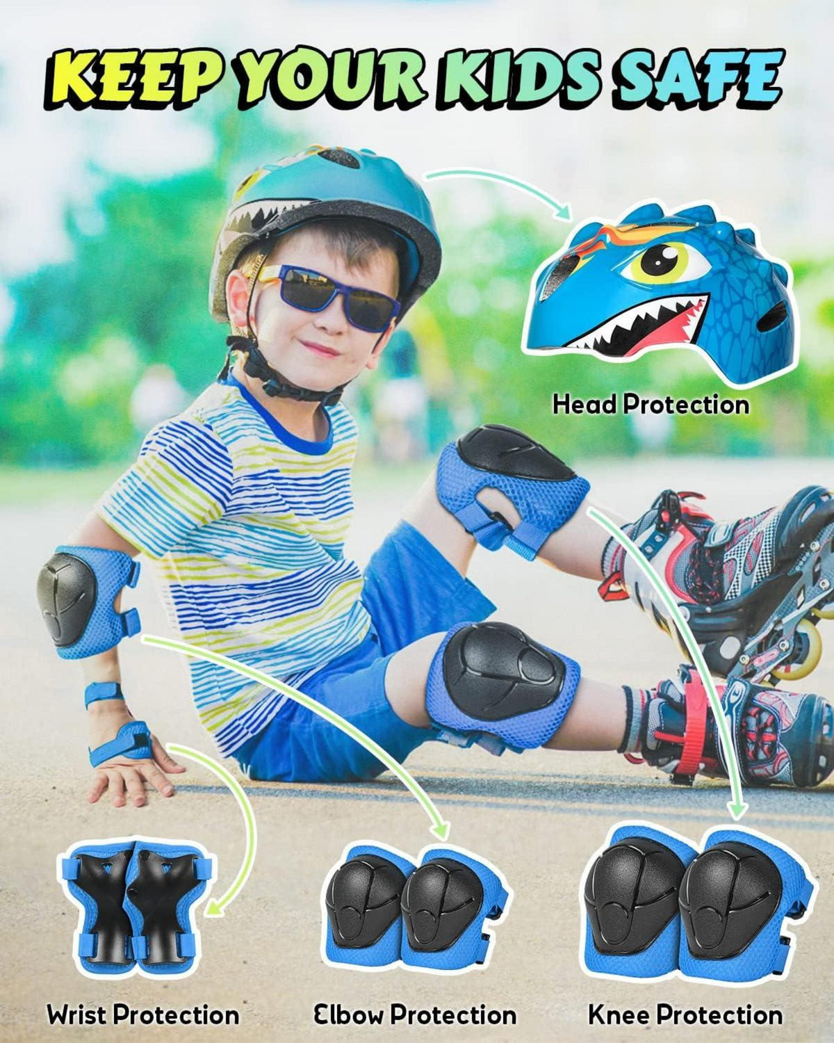 Kinder Fahrradhelm blau 3D Cartoon design Größe S 50-54 cm