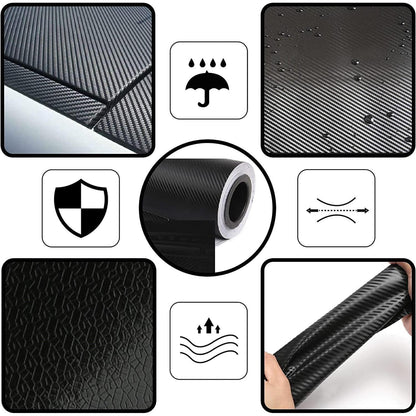 6D Carbonfolie Schwarz 150x30cm – Auto & Motorrad Schutzfolie
