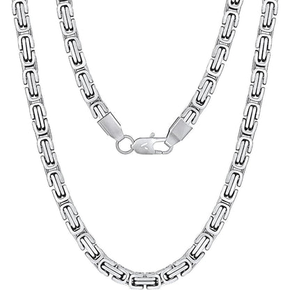Königskette 4/6mm 18K Gold beschichtet Edelstahl Herren Damen
