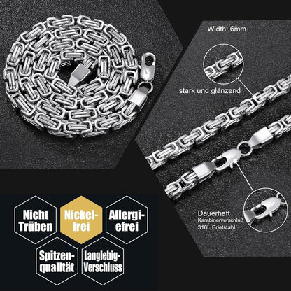Königskette 4/6mm 18K Gold beschichtet Edelstahl Herren Damen