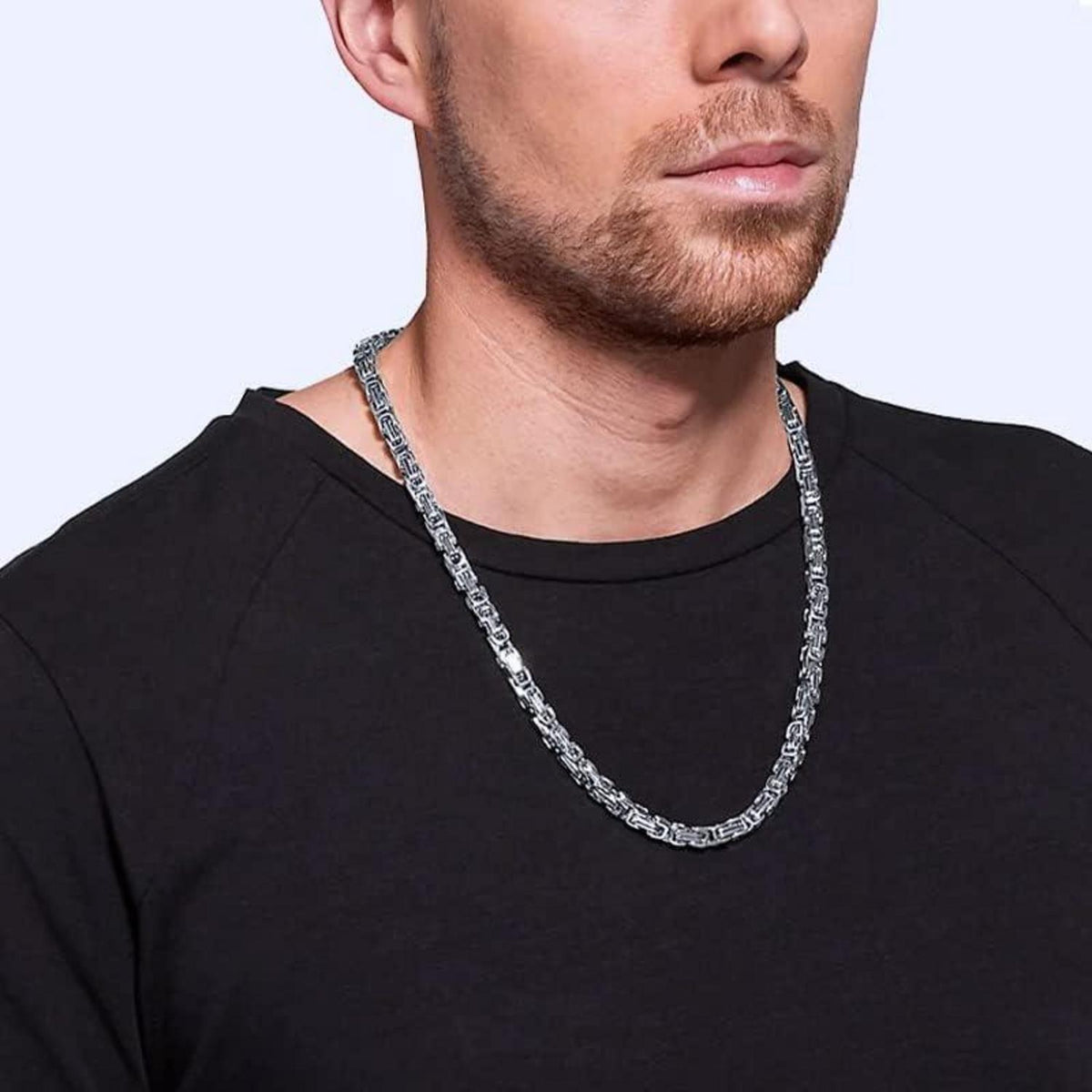 Königskette 4/6mm 18K Gold beschichtet Edelstahl Herren Damen