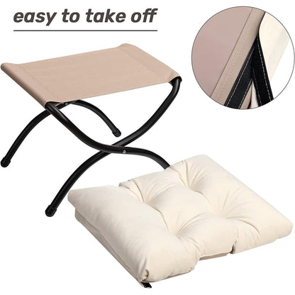 Beiger Ohrensessel mit Hocker – Wohnzimmer Relaxsessel