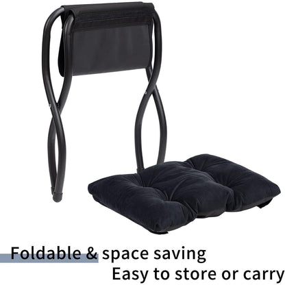 Ohrensessel mit Hocker | Samt Relaxsessel Wohnzimmer Sessel Schwarz