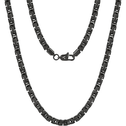 Königskette 4/6mm 18K Gold beschichtet Edelstahl Herren Damen