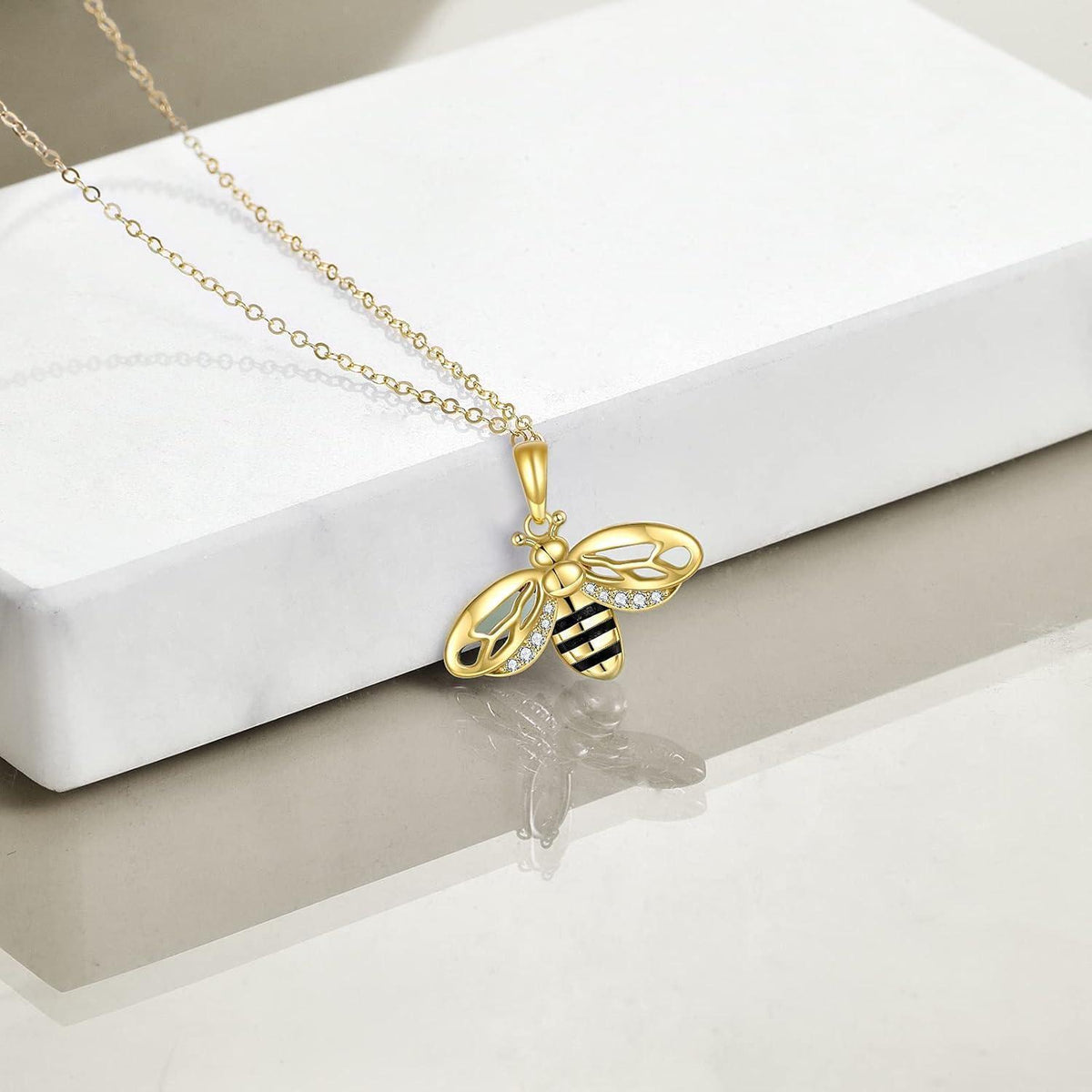 925 Sterling Silber Bienen Halskette für Damen | Geschenkbox