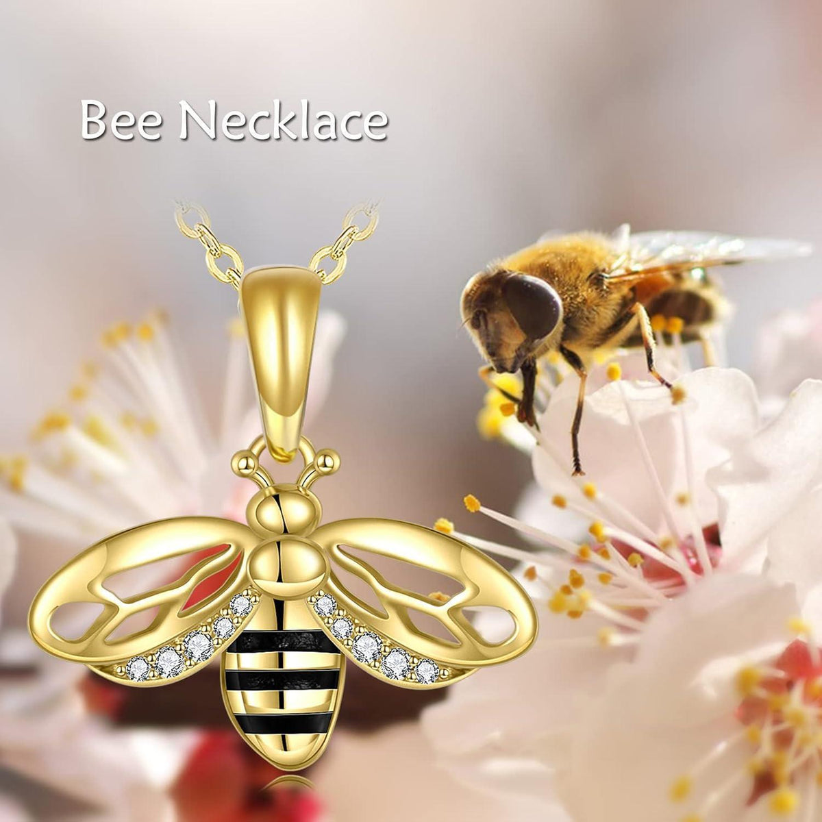 925 Sterling Silber Bienen Halskette für Damen | Geschenkbox