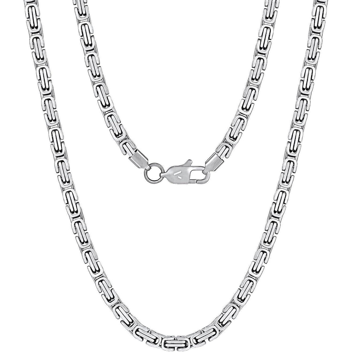 Königskette Edelstahl 18K Gold beschichtet, 4/6mm, 45-65cm