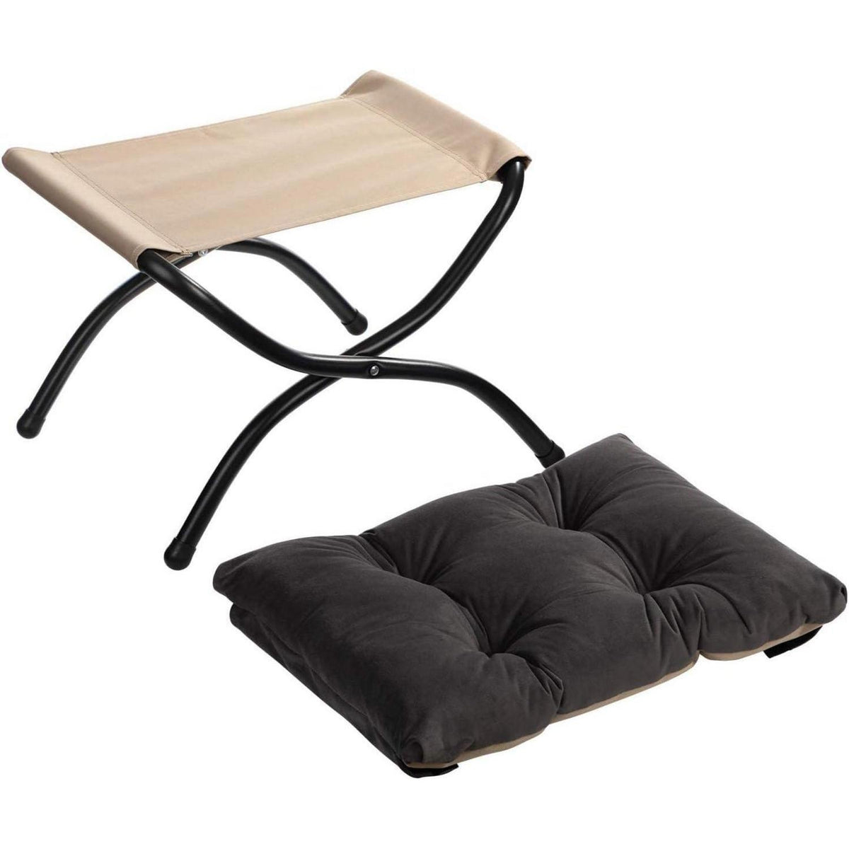 Ohrensessel mit Hocker – Grau Dunkelgrau, bequemer Relaxsessel