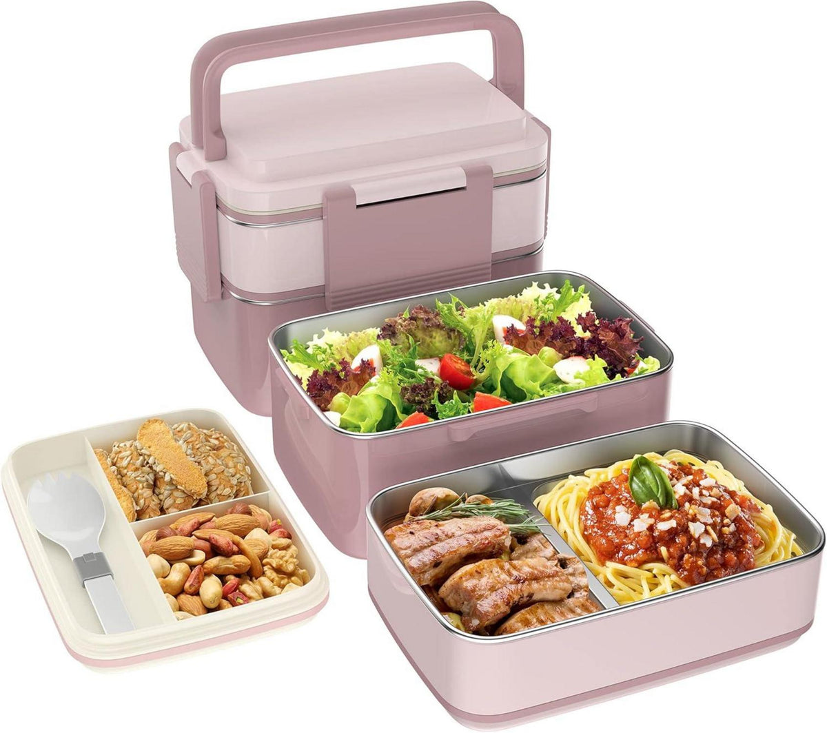 Bento Box Lunchbox Erwachsene Edelstahlfach Auslaufsicher 1500ml BPA